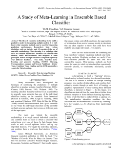 A Study of Meta-Learning in Ensemble Based Classifier