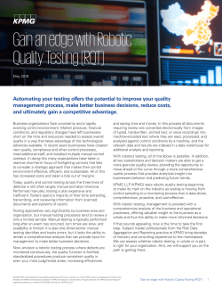 Gain an edge with Robotic Quality Testing (RQT)