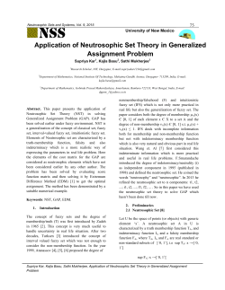 Application of Neutrosophic Set Theory in Generalized Assignment