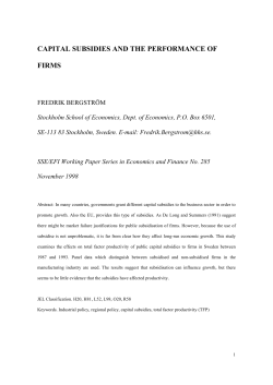 capital subsidies and the performance of firms - S