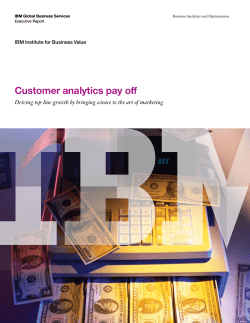 Customer analytics pay off