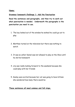 Add the punctuation. - Killisick Junior School