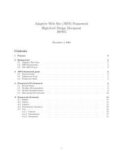 Adaptive Web Site (AWS) Framework High-level Design