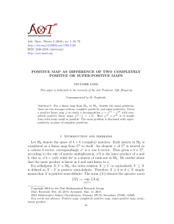 POSITIVE MAP AS DIFFERENCE OF TWO COMPLETELY