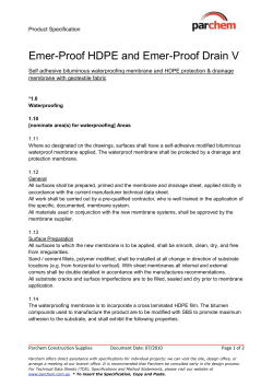Emer-Proof HDPE and Emer-Proof Drain V Spec Clause