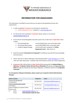 information for graduands - Te Whare Wānanga o Awanuiārangi