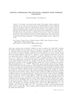 OPTIMAL PORTFOLIOS FOR FINANCIAL MARKETS WITH