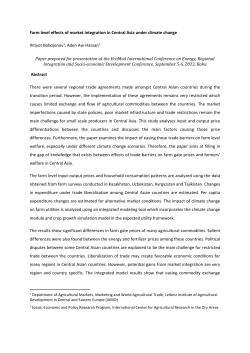 Paper prepared for presentation at the EcoMod International