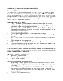 G - Tournament Duties and Responsibilities Tournament Director