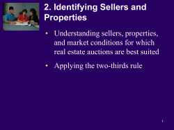 Market (+) (-) Property (+) (-) Seller