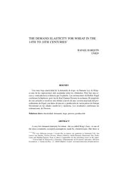 the demand elasticity for wheat in the 14th to 18th