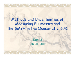 Methods and Uncertainties of Measuring BH masses and the SMBH