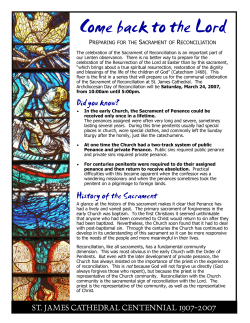 Sacrament of Reconciliation, Part I