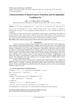 characterization of quasi-concave functions and its