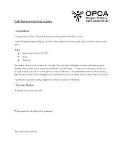 Role Playing Instructions