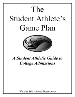 The Student Athlete`s Game Plan - Montgomery County Public Schools
