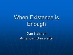 Existence is enough. - Dan Kalman Homepage