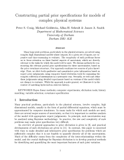 Constructing partial prior specifications for models of complex