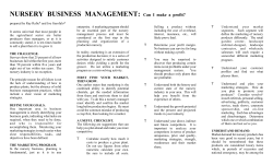 NURSERY BUSINESS MANAGEMENT: Can I make a profit?