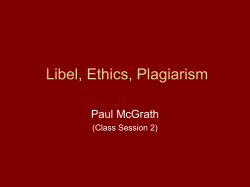 Ethics and Plagiarism - UHCL
