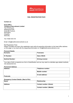rail registration pack - Trackforce Recruitment