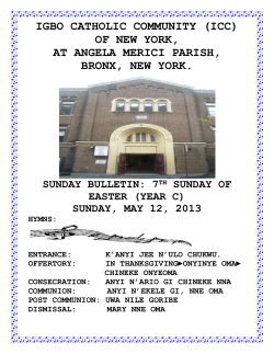 anyi n`ekele gi, nne oma post communion