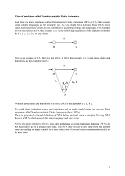 1 Class of machines called Nondeterministic Finite