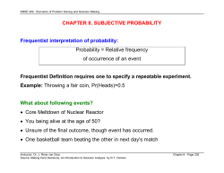 CHAPTER 8. SUBJECTIVE PROBABILITY Frequentist interpretation