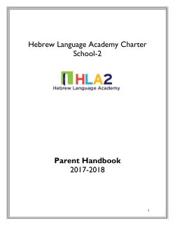 HLA2`s parent handbook - Hebrew Language Academy Charter