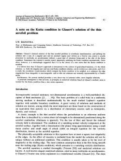A note on the Kutta condition in Glauert`s solution of the thin aerofoil