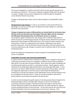 Commitment Accounting-Position Management