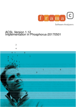 ACSL Version 1.12 Implementation in Phosphorus - Frama-C