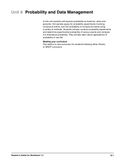 Unit 8 Probability and Data Management