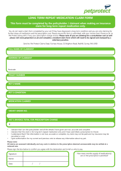 long term repeat medication claim form
