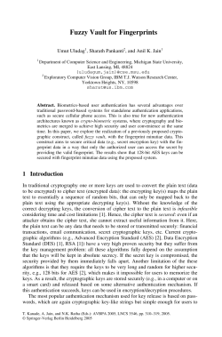 Fuzzy Vault for Fingerprints