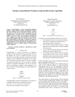 Solving Cryptarithmetic Problems Using Parallel Genetic Algorithm