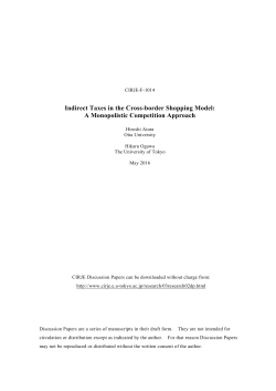 Indirect Taxes in the Cross-border Shopping Model: A
