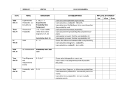 MDM 4U1 UNIT #4 Intro to Probability DATE TOPIC HOMEWORK