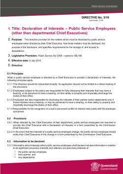 DIRECTIVE No. 3/10 - Declaration of Interests * Public Service