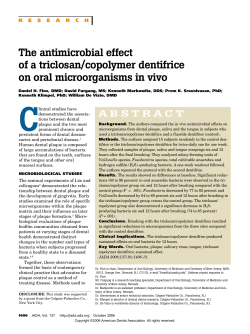 The antimicrobial effect of a triclosan/copolymer dentifrice on oral