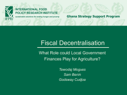 Fiscal Decentralisation and Agriculture