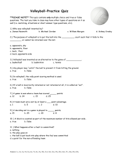 Volleyball-Practice Quiz