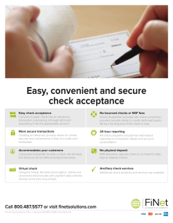 Easy, convenient and secure check acceptance