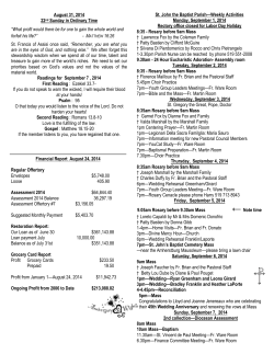 August 31, 2014 22nd Sunday in Ordinary Time &ldquo;What profit would