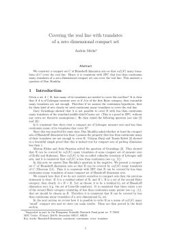 Covering the real line with translates of a zero dimensional compact