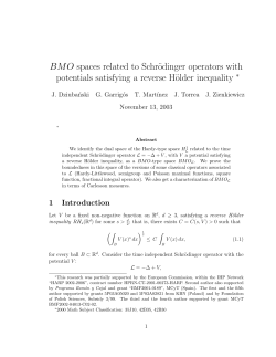 BMO spaces related to Schrodinger operators with potentials