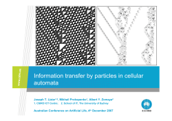 Information transfer by particles in cellular automata