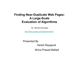 Finding Near-Duplicate Web Pages