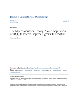 The Misappropriation Theory: A Valid Application of 10(B) to Protect
