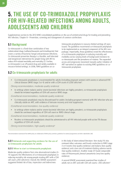 5. the use of co-trimoxazole prophylaxis for hiv